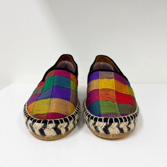 Kron by Kronkron Checkered Multicolored Espadrilles 38 7.5 Anthropologie - Picture 4 of 6